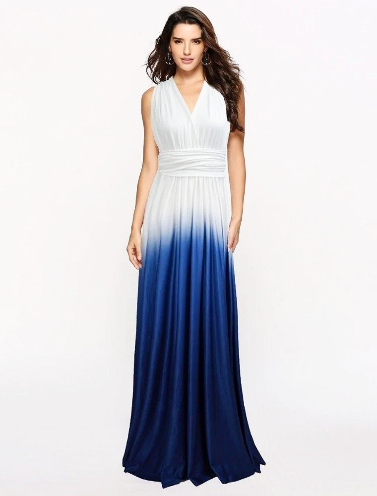 Infinity Dress Convertible Wrap Dress in Deep Blue Gradient Color Maxi –  Infinity Dress Plus